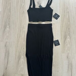Lulu's Elegant Black Skirt Set